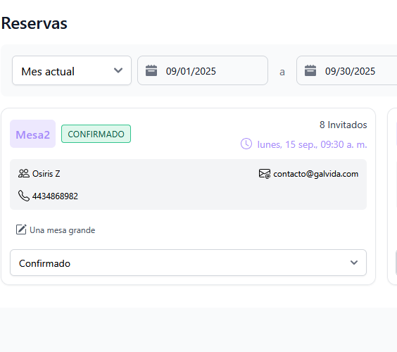 Optimiza las reservas de mesa